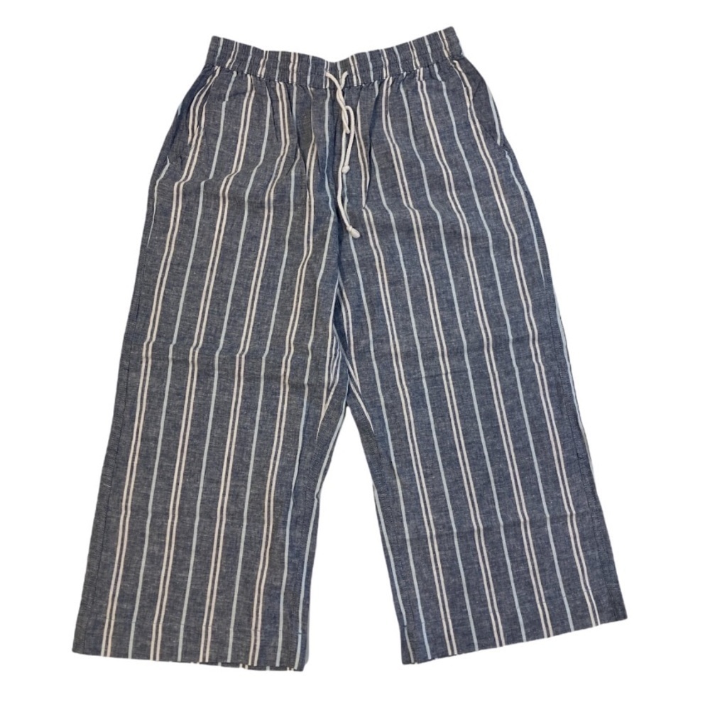 Beachlunchlounge Wide Leg Crop Pants Size-Small Linen Blend